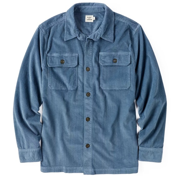 Flint and Tinder Corduroy Overshirt - Steel Blue - Medium - Picture 1 of 13